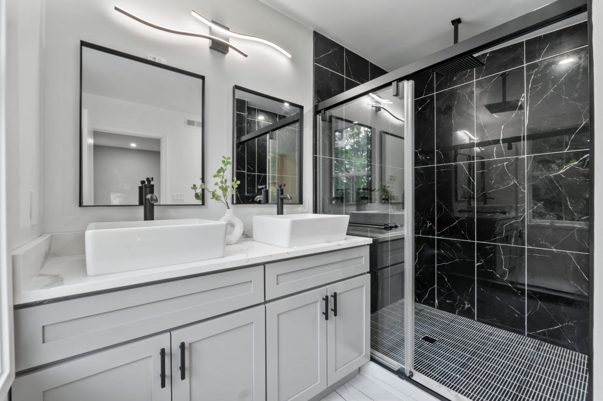 Bathroom – Black Marble Shower
