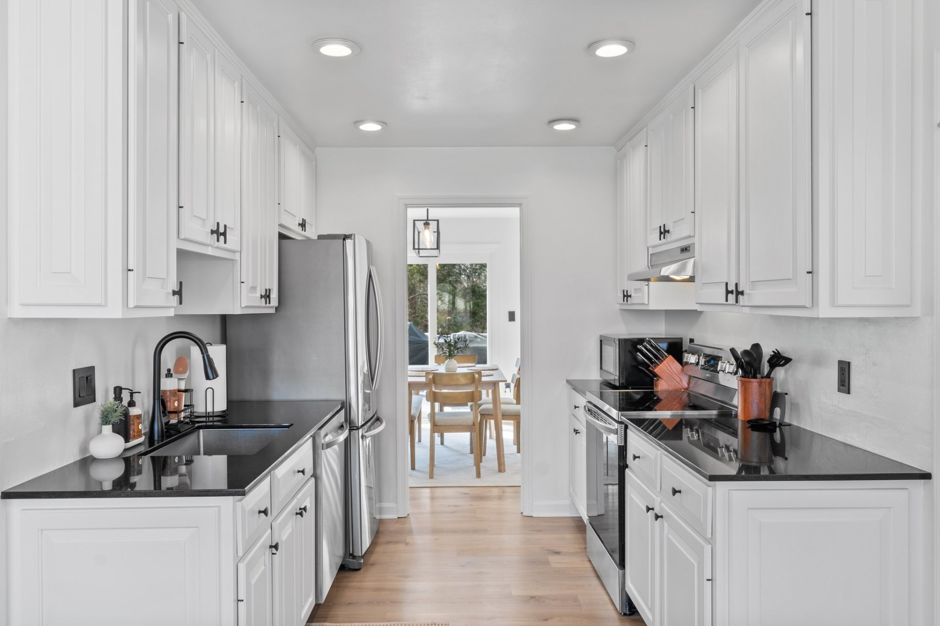Galley Kitchen – White Cabinetry