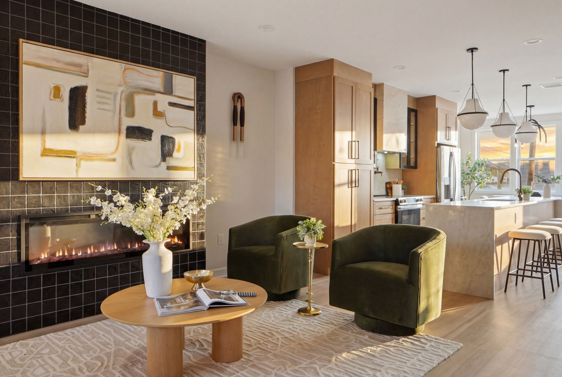 Living Room – Tiled Fireplace